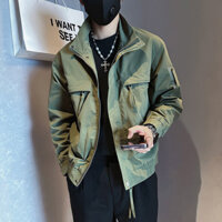 Áo khoác nam cổ đứng Áo khoác chở hàng quân đội Áo khoác xanh mùa xuân Áo khoác thường ngày