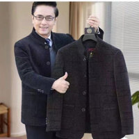 áo khoác nam cổ tàu áo khoác dạ lót lông ấm hàng thiết kế sang trọng cao cấp cho bố