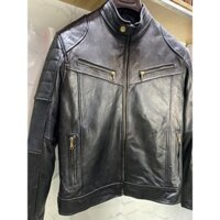 Áo khoác nam da cừu cổ trụ thời trang vintage  - Leather jacket by Bvintage