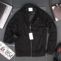 Áo khoác nam Da lộn màu đen giảm giá ảnh thật