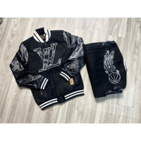 Áo khoác nam Dạ L_V tay da