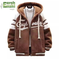 Áo khoác nam EERSHENSHI nhung cừu dày ấm áp có mũ trùm đầu áo khoác nam
