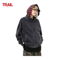 Áo khoác nam giả hai mảnh Trail Echo Áo khoác có mũ trùm đầu phong cách Hàn Quốc mới phù hợp cho mùa thu
