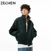 Áo khoác nam hai mặt màu trơn mùa thu Áo dài tay cao cấp phong cách Hàn Quốc mới