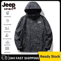 Áo khoác nam JEEP SPIRIT Áo khoác có mũ trùm đầu có khóa kéo lớn ngoài trời chống nước dành cho nam