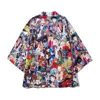 Áo khoác nam Kimono in hình hoạt hình phong cách Nhật Bản