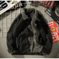 Áo Khoác Nam Lông Cừu - Áo Khoác Nam Kaki Lót Lông Cừu Thời Trang Phong Cách Hàn Quốc Mới