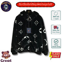 Áo Khoác Nam Lông Cừu Logo LV  💙 Dày Dặn, Ấm Áp, Mùa Đông