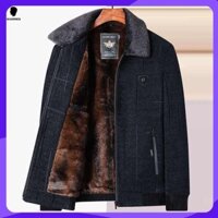 áo khoác nam lót lông áo khoác nam big size Người cha trung niên quần áo mùa đông nhung áo khoác dày hơn áo khoác nam mùa thu và mùa đông quần áo cotton ấm áp cho chenille trung niên và cao tuổi