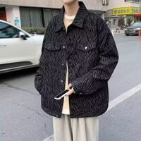 Áo Khoác Nam Mùa Xuân 2024 Mới Sọc In Hàng Hóa Áo Khoác Nam Xu Hướng Phiên Bản Hàn Quốc Rời Teen Đẹp Trai Áo Khoác Denim