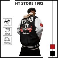 Áo khoác nam nữ unisex kiểu bomber hai màu đen đỏ dễ phối đồ, Áo khoác nam nữ Ulzzang mặc đôi, couple - K062