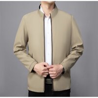 Áo Khoác Nam Phiên Bản Hàn Quốc Màu Trơn Phù Hợp Với Công Sở Thường Ngày Người Cao Tuổi Bố Mặc Áo Khoác Parka Áo Khoác Hành Chính Áo Khoác Bóng Chày Đồng Nhất Nam Top