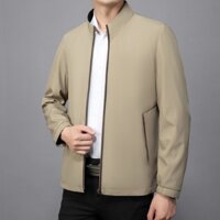 Áo khoác nam Phiên bản Hàn Quốc Màu trơn Phù hợp với doanh nhân Áo khoác thông thường Bố Người cao tuổi Mặc Áo khoác hành chính Áo khoác nam hàng đầu