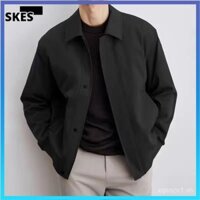 Áo khoác nam phong cách Hành Chính Mới Mùa xuân và mùa thu Áo khoác màu trơn cao cấp