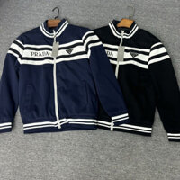 Áo khoác nam Prada Áo khoác dài tay sọc thời trang giản dị