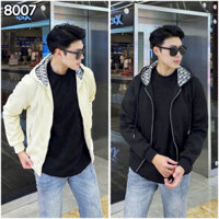 Áo khoác nam Qc- Áo khoác nam lót gió có mũ hoạ tiết DR 8007