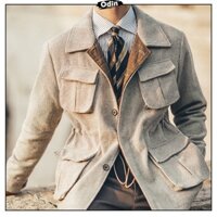 Áo Khoác Nam Retro 4 Túi, Áo Khoác Quý Ông Lịch Lãm