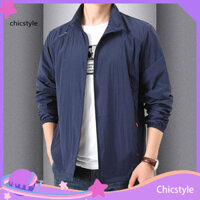 Áo khoác nam sang trọng chống nước Áo khoác nam có thể gập lại Áo khoác chống nắng nhẹ cho hoạt động ngoài trời Áo khoác chống gió thoáng khí có dây kéo cho mùa hè