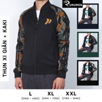 Áo Khoác Nam Thun Phối Kaki Camo Rayman RURUMEN Áo Khoát Họa Tiết Lính Rằn Ri VNXK - AK072
