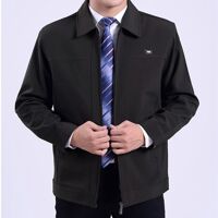 Áo khoác nam trung niên cổ bẻ JFS - Nâu 2XL