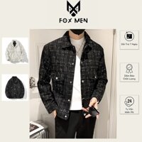 Áo Khoác Nam Vải Dạ Tuyết Lót Lụa Cổ Bẻ Cực Trẻ Trung  FOX Men