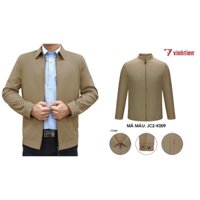Áo Khoác Nam Vĩnh Tiến Trung Niên 2 Lớp Cao Cấp Xám Vàng K009