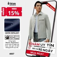 Áo khoác nam Vulcano cổ bẻ cúc bấm màu xám, màu đen, áo khoác hành chính; áo jacket có túi ngực sang trọng, lịch sự 4007