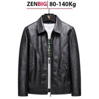 Áo khoác nam ZENBIG chất da PU cấp dành cho người béo mập từ 80-140kg, Áo khoác da có cổ trẻ trung cá tính