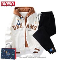 áo khoác nam,unisex，áo hoodie nam，áo hoddie nam form rộng，áo tay dài，đồ bộ nam，bộ đồ，áo hoodie nam trắng，áo hoodie cao cấp，nỉ nam，áo hoodie nam unisex，Nasa Áo Khoác Thể Thao Hai Lớp Form Rộng Thời Trang Xuân Thu Cho Cặp Đôi