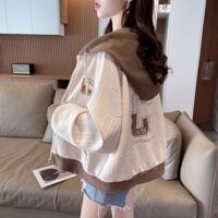 Áo khoác ngắn màu sắc cho phụ nữ, áo hoodie mỏng mùa xuân và mùa thu, áo cardigan rộng rãi 0QFA