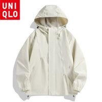 Áo khoác ngoài trời chống gió và chống nước mùa thu Uniqlo, Áo khoác có mũ trùm đầu cặp đôi thiết kế nhiều dây kéo