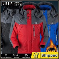 Áo khoác ngoài trời Jeep Spirit Nam mùa đông dày ấm áp Áo khoác chống thấm nước Áo khoác có mũ trùm đầu chống gió