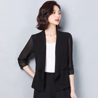 Áo khoác nhẹ giả vest - nhiều size và màu form dáng chuẩn thích hợp mặc đi làm, dạo phố - ĐEN - L