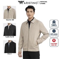 Áo khoác nhẹ nam 2 lớp Aristino AJK035W2 Jacket dáng  suông vừa cổ bẻ lịch sự kẻ caro tăm vải Polyester bền màu sắc nét