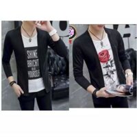 Áo Khoác Nhẹ Nam Cardigan Đen