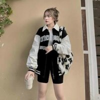 Áo Khoác Nhung kaki Khóa Kéo Zip SYMBOLIC 2 Lớp Lót Dù - Kiểu Bomber Unisex Cổ Bẻ Hàn Quốc Đẹp - Nam Nữ Cặp Đôi - ĐEN - FREESZIE