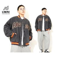 Áo khoác Nhung kiểu Bomber thêu logo MAOQ thời trang