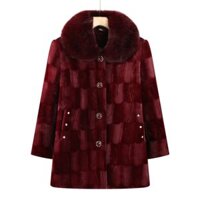 Áo khoác nhung lót lông cho mẹ trung niên tặng bà cỡ lớn to béo HAFAS57 hàng quảng châu cao cấp