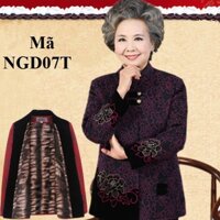 Áo khoác nhung lót lông người già, người lớn tuổi quà tặng ấm áp cho mẹ