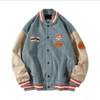 ÁO KHOÁC NHUNG NAM BOMBER UNISEX  - XANH,XL