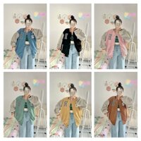 Aó Khoác Nhung Nam Nữ Kiểu Bomber Họa Tiết Chữ R Form Dưới 70KG Đa Sắc Màu TP