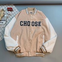 Áo Khoác Nhung NAM/NỮ Bomber Unisex in Chữ CHOOSE Form Rộng Mặc Mát Mẻ Dễ Chịu  TP25