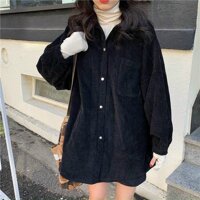 Áo khoác nhung quảng châu kiểu cánh dơi thời trang - Đen - FreeSize