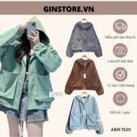Áo Khoác Nhung Túi Hộp GINNY | Freesize | Thời Trang Nữ | GINSTORE