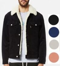 Áo khoác nhung unisex Đen lông cừu cao cấp xuất khẩu