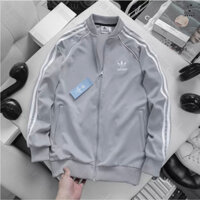 Áo Khoác Nỉ Adidas Nam Nữ 3 Sọc Áo Bomber Khóa Kéo Chất Poly Dày Dặn Chống Gió
