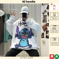 Áo khoác nỉ 🌸 Áo khoác hoodie Chuột Stitch KNN03 nam nữ đẹp form rộng Unisex chất nỉ ngoại 2 lớp dày dặn - PÉ HEO SHOP