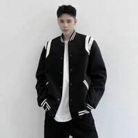 Áo khoác nỉ bomber nam nữ unisex bomber phối viền trắng