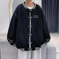 Áo khoác nỉ bomber Unisex form rộng cardigan nỉ trần bông dày dặn nam nữ đều phù hợp - Thêu Gấu - L
