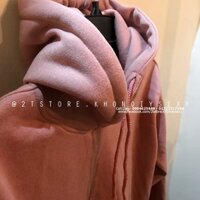 ÁO KHOÁC NỈ BÔNG HOODIE UNISEX TRƠN - NÓN 2 LỚP - THỜI TRANG THU ĐÔNG (HỒNG RUỐC) .
